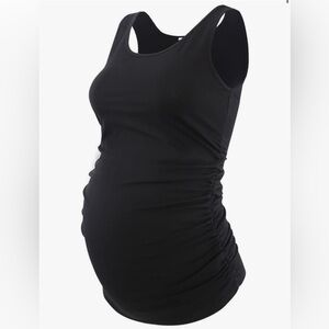 NWT Ecavus Women's Maternity Tank Top Scoop Neck Sleeveless Pregnancy Shirt